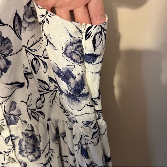 Cynthia Rowley White and Blue Linen Dress - Picture 5 of 7